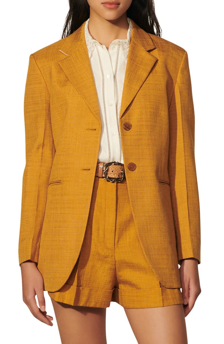 SANDRO Brenda Textured Blazer, Main, color, 