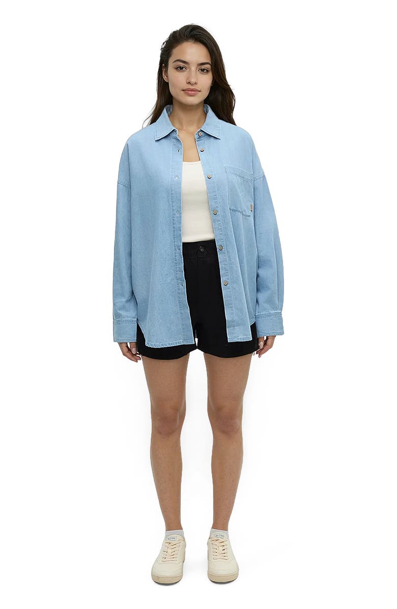 tentree Denim West End Shirt, Alternate, color, Light Wash