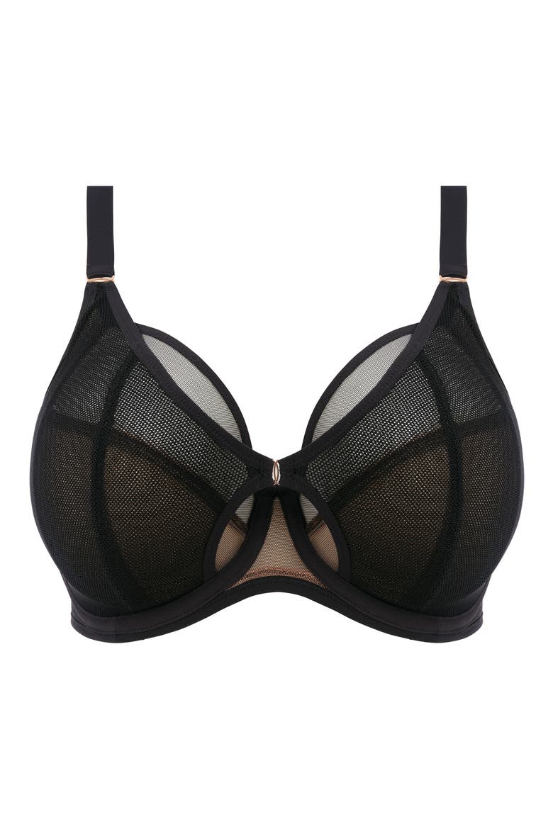 Kintai Full Coverage Mesh Underwire Bra, Alternate, color, BLACK