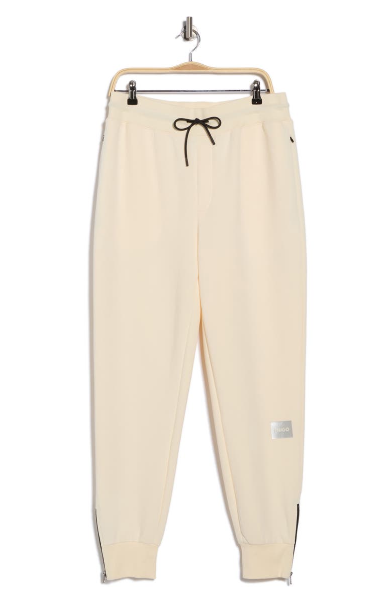 HUGO Logo Patch Knit Joggers, Alternate, color, Natural