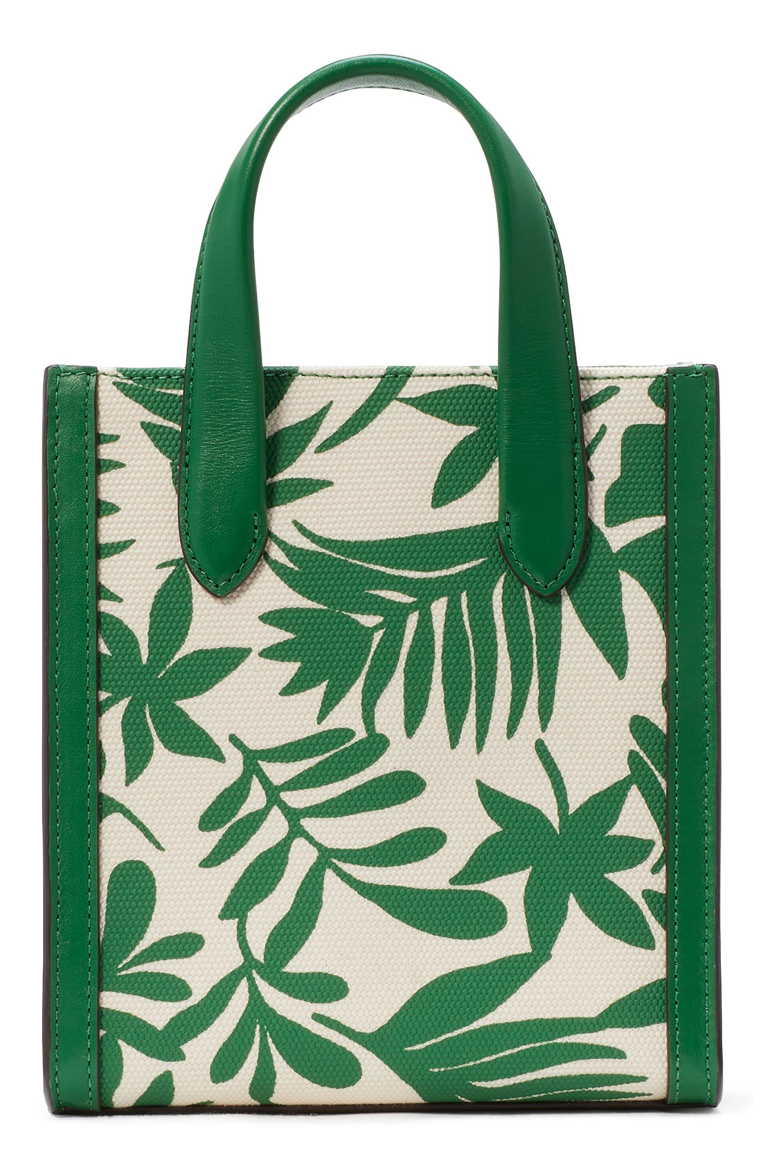 Kate Spade New York mini manhattan foliage print tote, Alternate, color, 