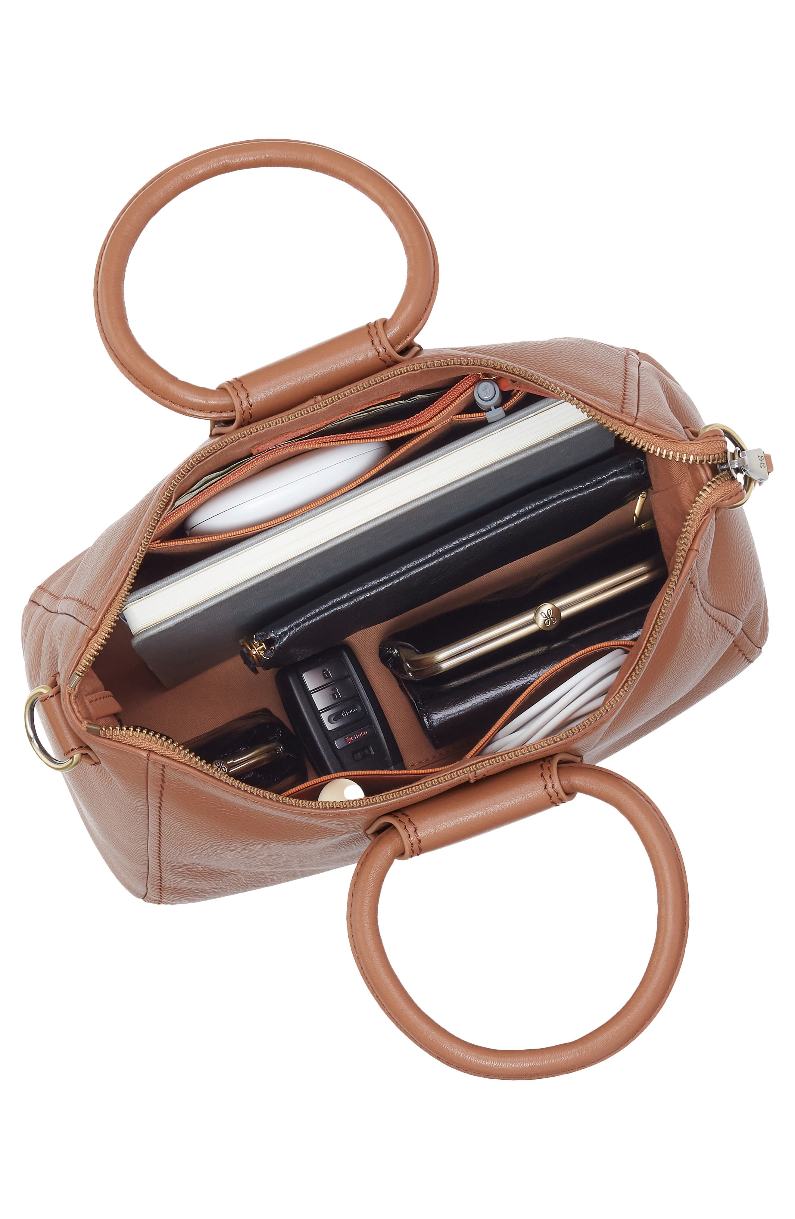 HOBO Medium Sheila Leather Satchel, Alternate, color, Brown Sugar