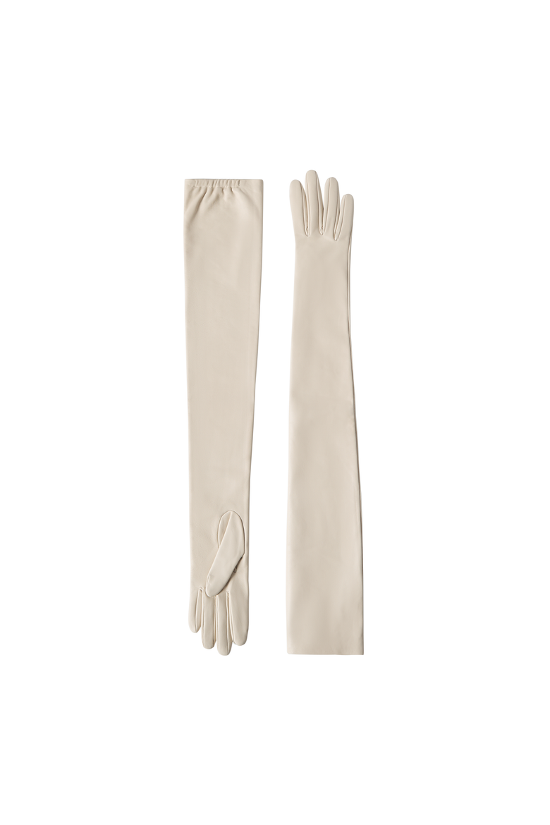 Nappa leather long gloves, Alternate, color, White