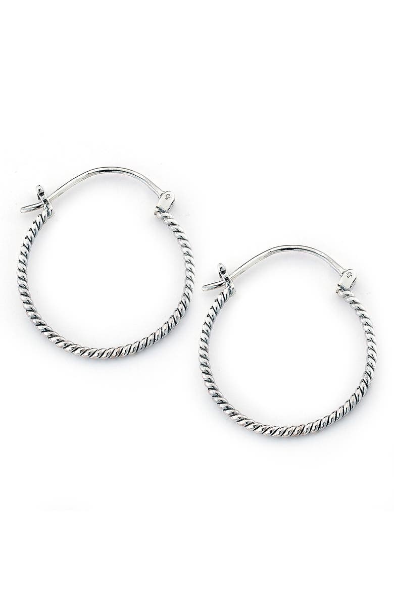 SAMUEL B. Sterling Silver Twisted Hoop Earrings, Main, color,