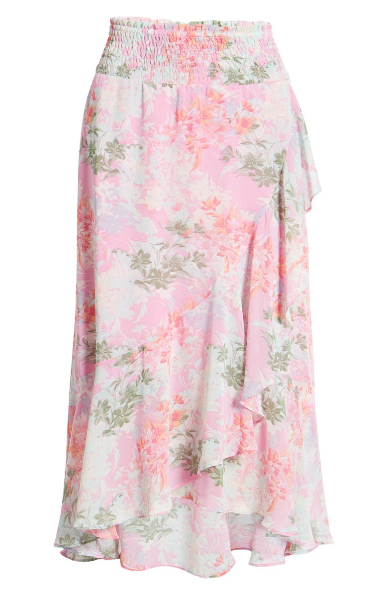 Vince Camuto Floral Ruffle Skirt, Alternate, color,