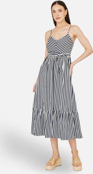 Yumi Stripe Midi Sun Dress