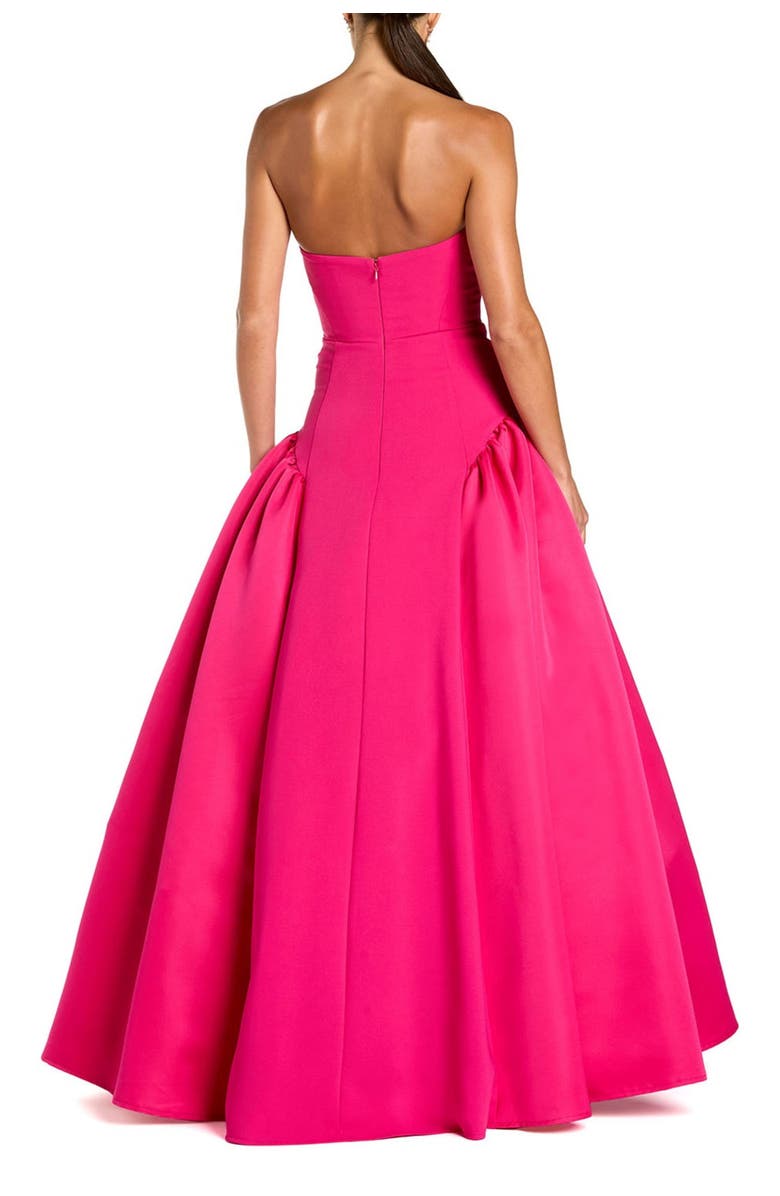Mac Duggal Strapless Sweetheart Crepe Gown With Satin Skirt, Alternate, color, Hot Pink