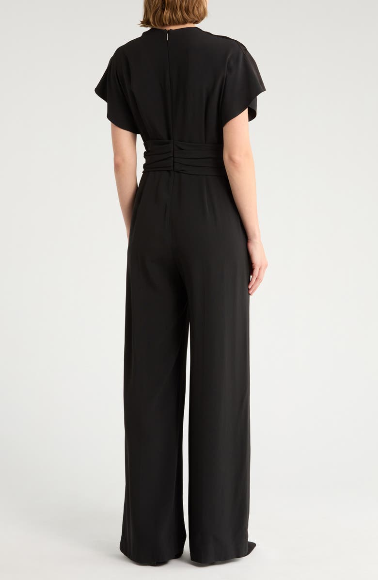 BOSS Debasa Ruched Jumpsuit, Alternate, color, Black