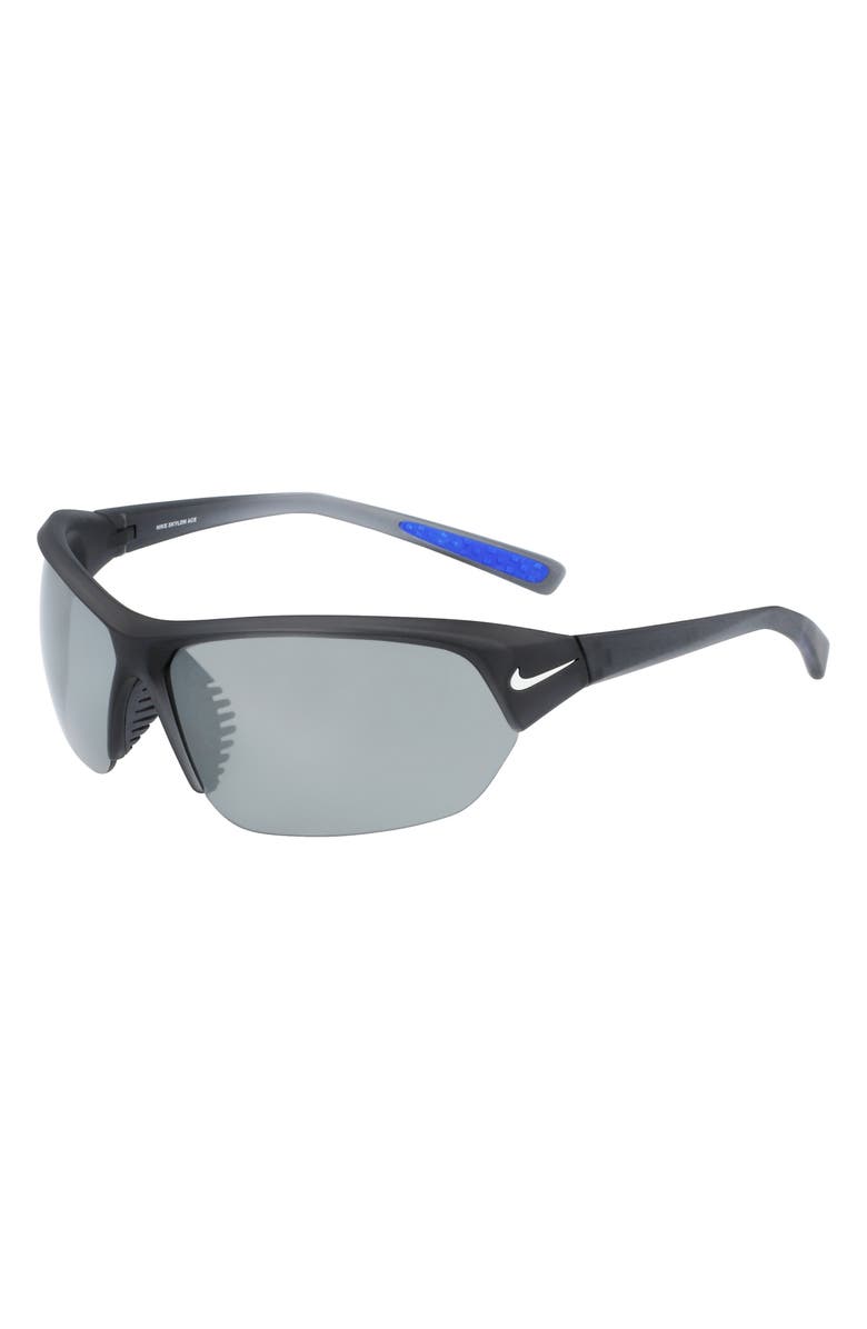 Nike Skylon Ace 69mm Rectangular Sunglasses, Alternate, color, Matte Grey/ Silver Mirror