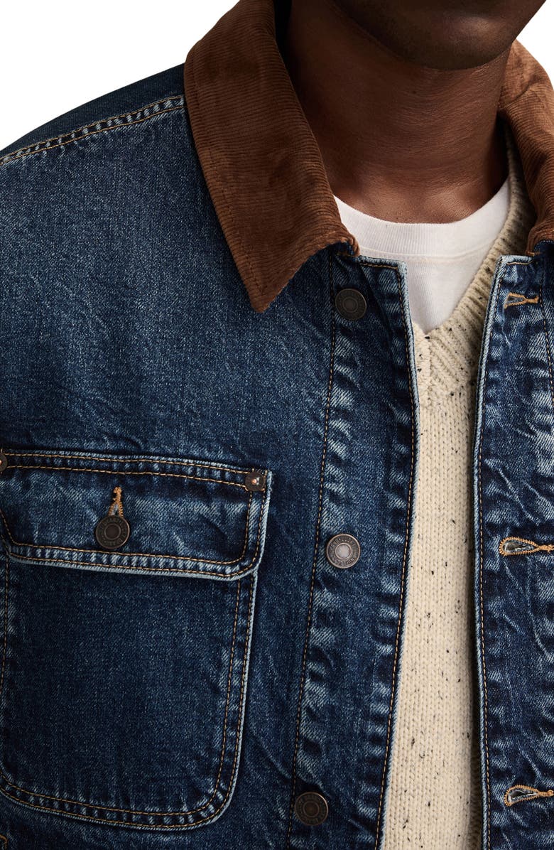 Lucky Brand Corduroy Collar Denim Jacket, Alternate, color, High Altitute