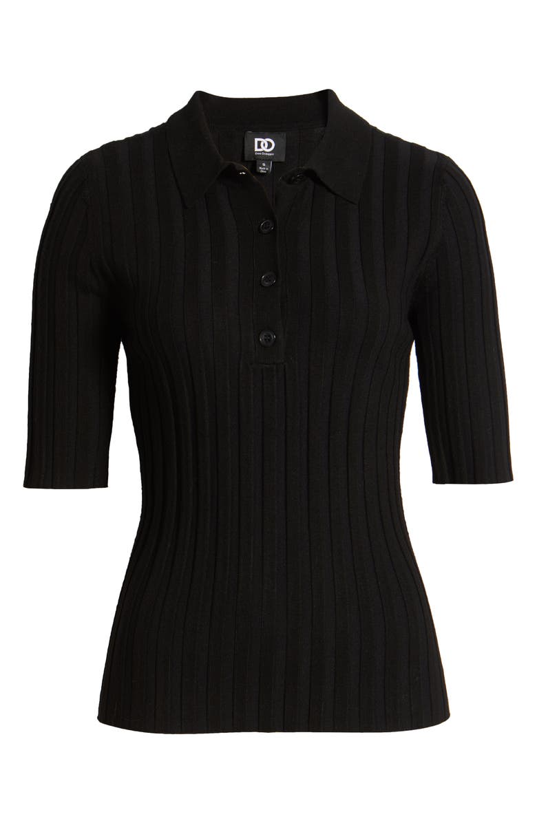 DO by Dee Ocleppo Rib Polo Sweater, Alternate, color, Black