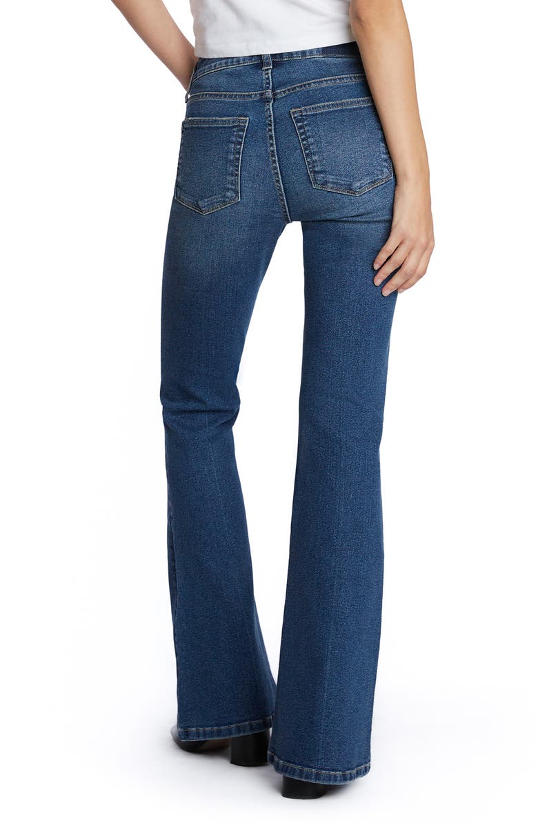 HINT OF BLU Ripped Low Rise Flare Jeans, Alternate, color,