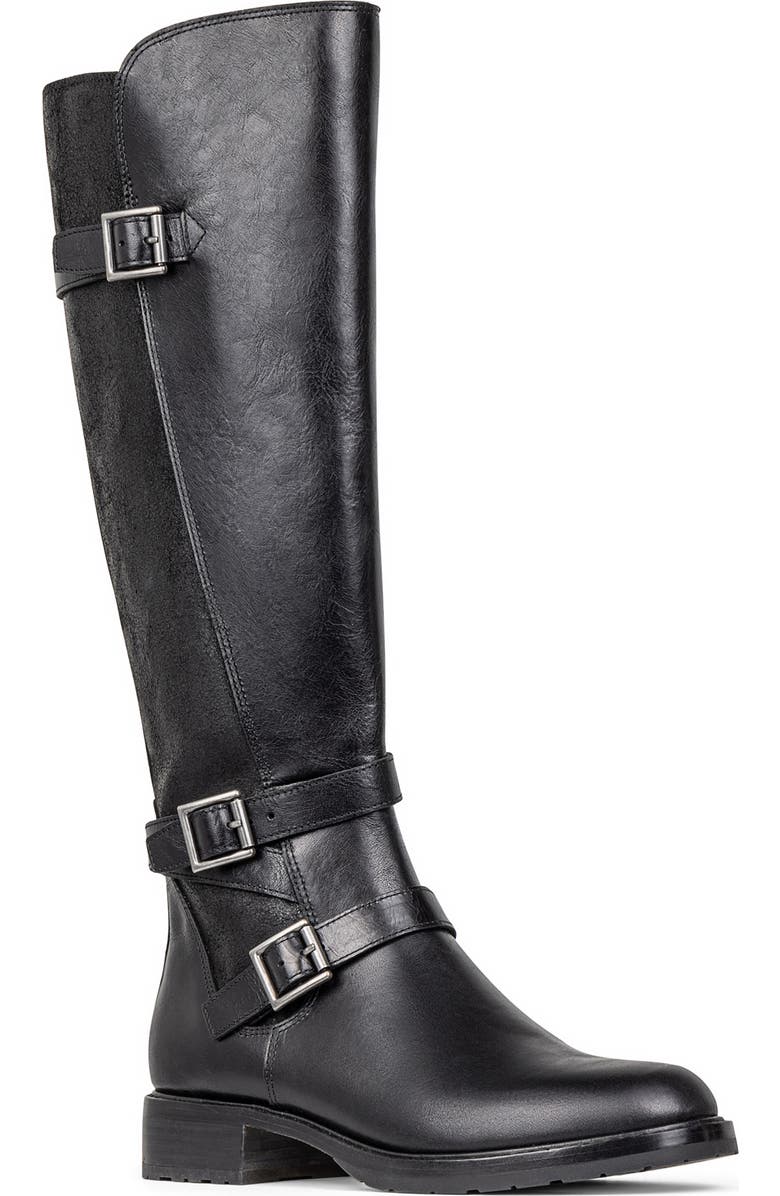 Donald Pliner Carlota Knee High Moto Boot, Main, color, Black