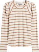 Wit & Wisdom Stripe Puff Shoulder Knit Top