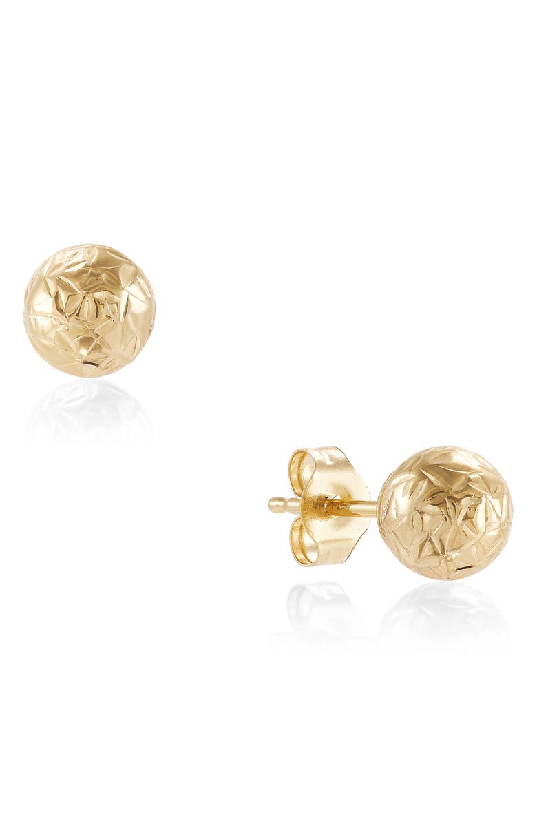 Frankie & Zoe High Polish Ball Stud Earrings, Main, color, Yellow Gold
