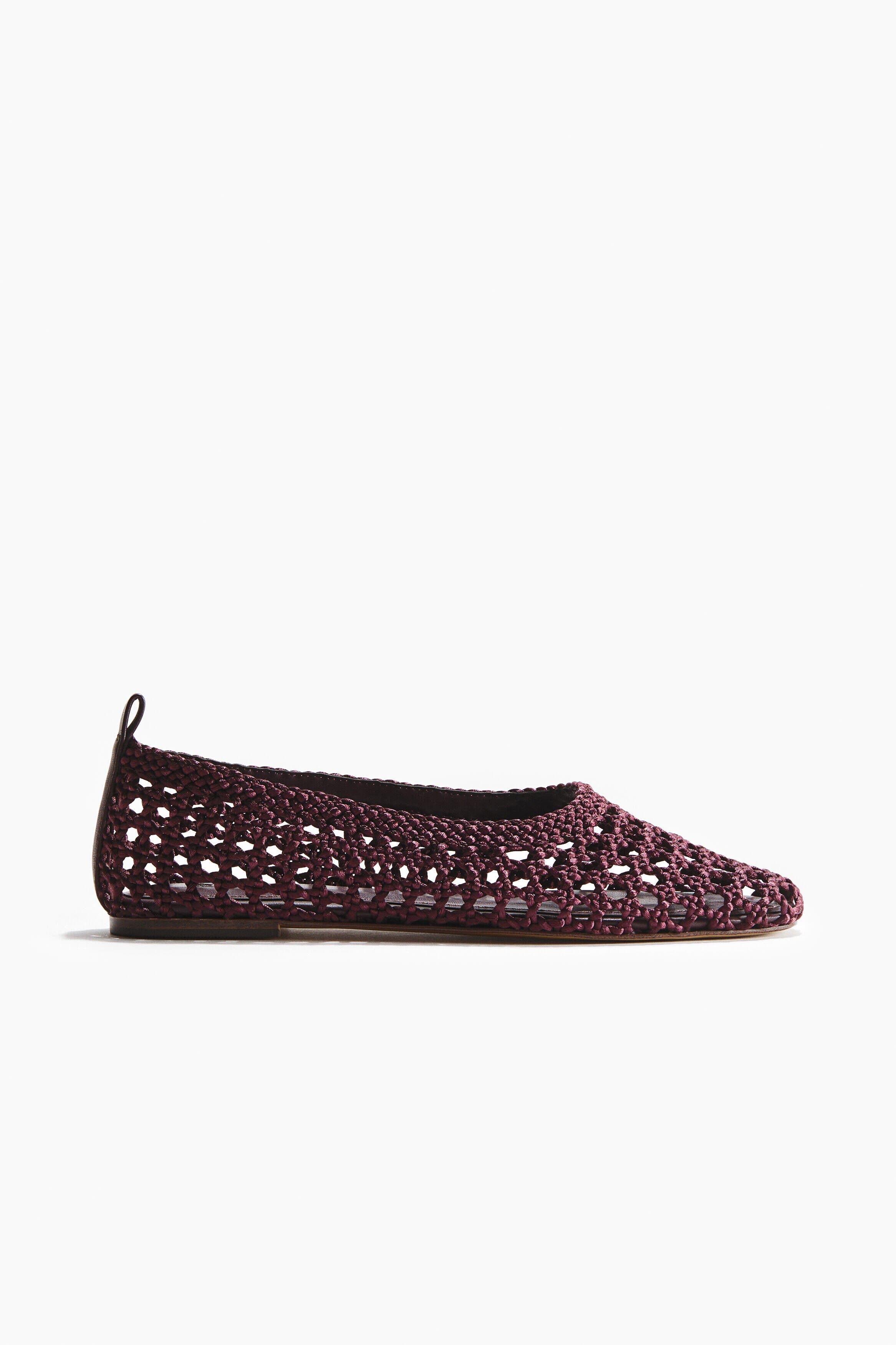 H&M Braided Ballet Pumps, Alternate, color, Dark Brown