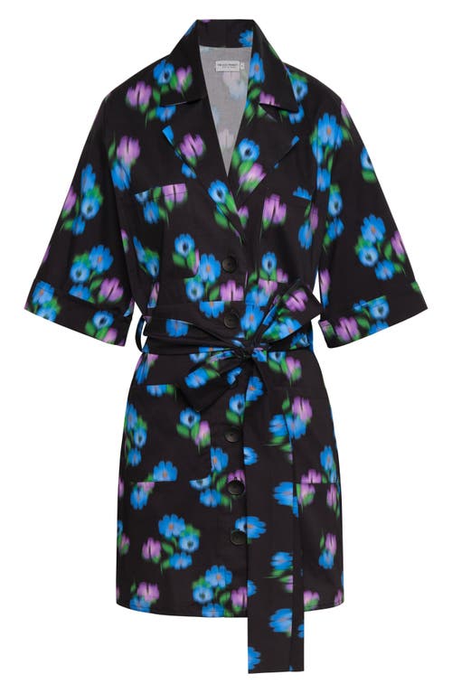 The Lulo Project Harbor Stretch Cotton Shirtdress In Under The Spray Black