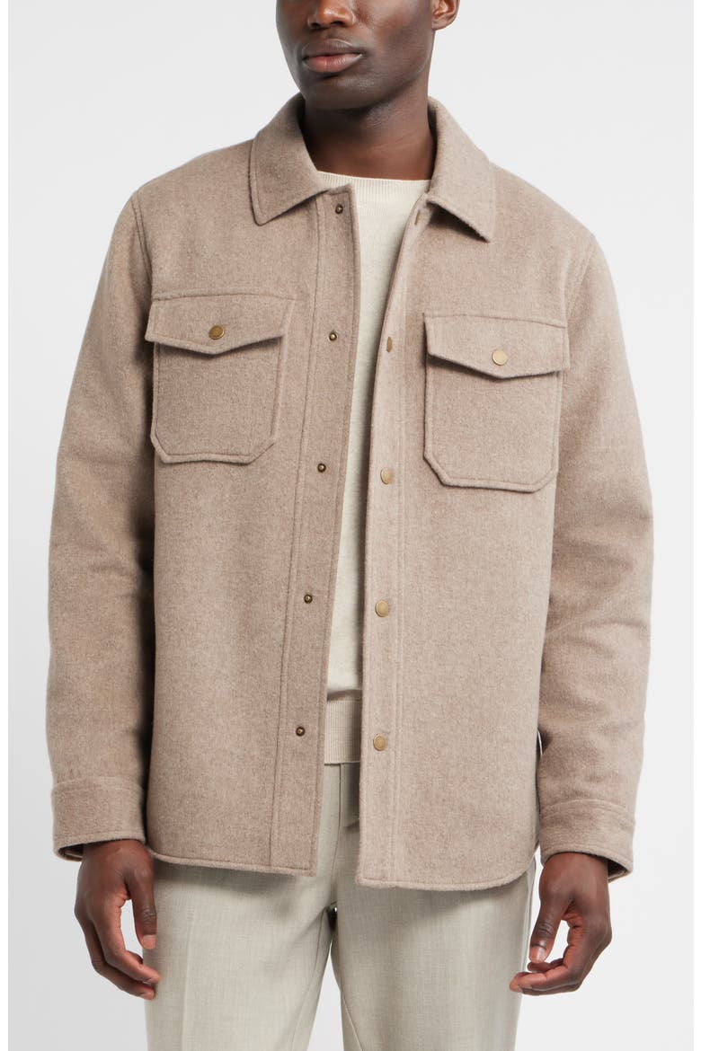 Wool Blend Shirt Jacket, Main, color, OATMEAL HEATHER