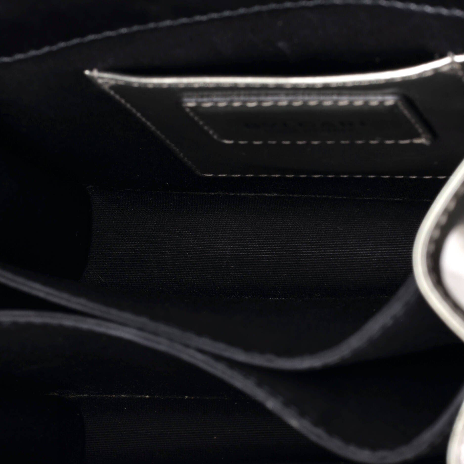 Serpenti Top Handle Bag Patent Small, Alternate, color, Metallic Silver