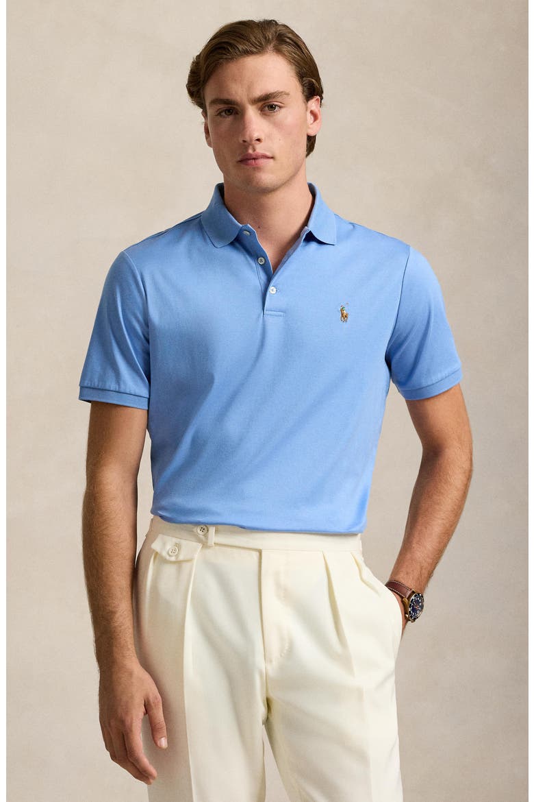 Solid Cotton Jersey Polo, Alternate, color, SKY BLUE
