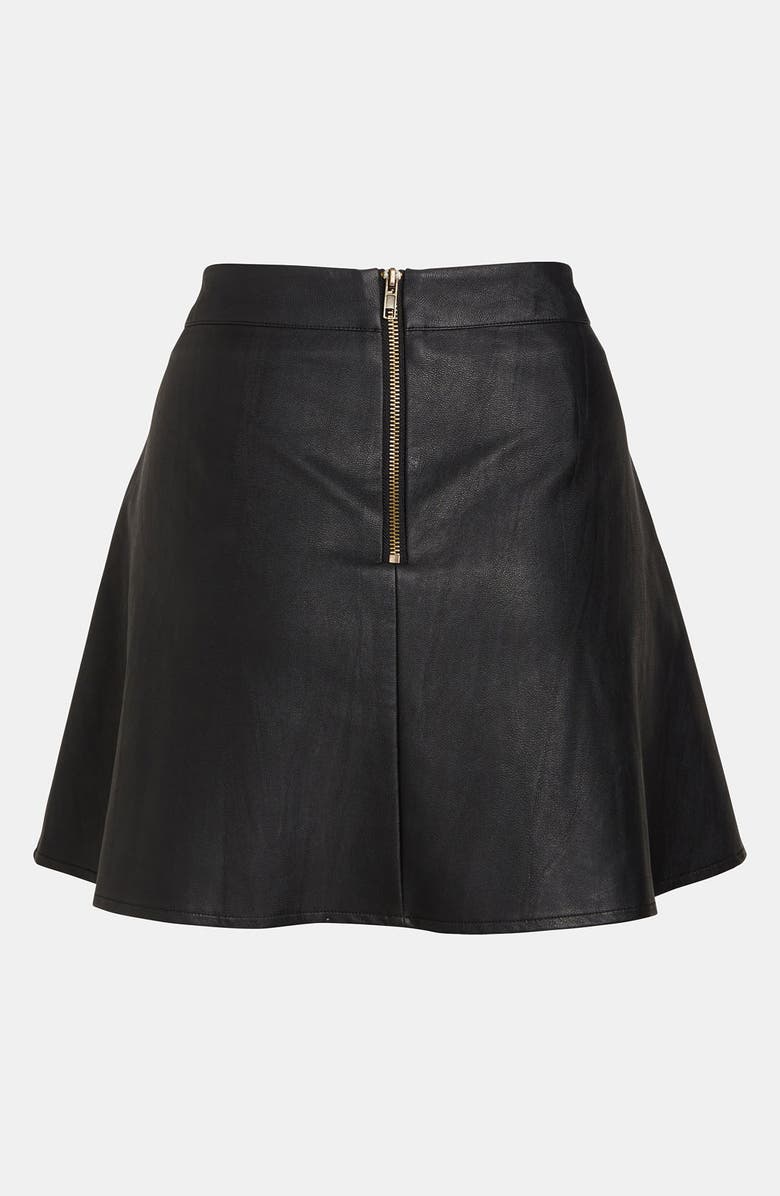 ASTR the Label ASTR Faux Leather Skater Skirt, Alternate, color, 