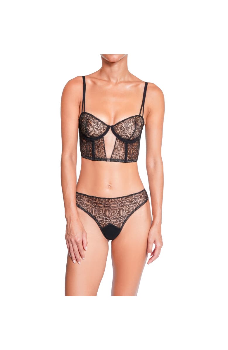 Huit Infini Lace Tanga, Alternate, color, Black