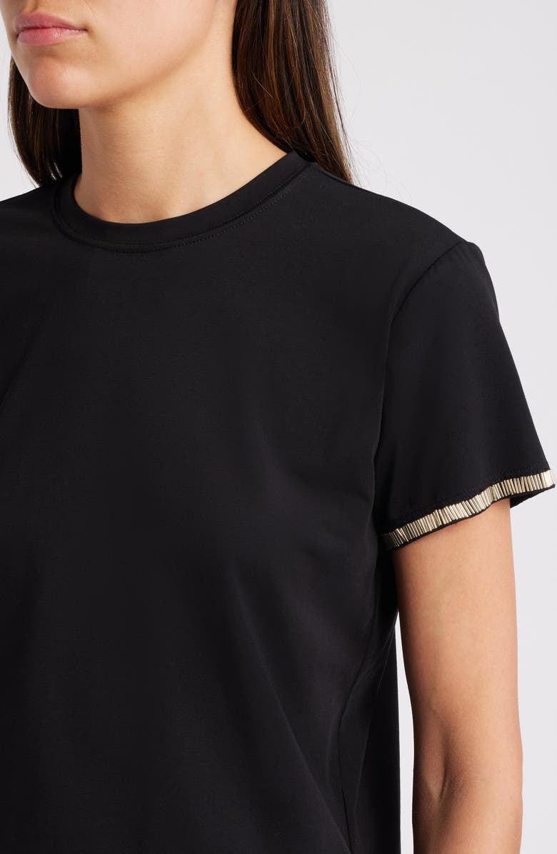 FRAME Beaded Stretch Cotton T-Shirt, Alternate, color, Black