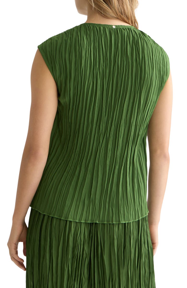 Scotch & Soda Tie Front Micropleat Top, Alternate, color, Garden Green