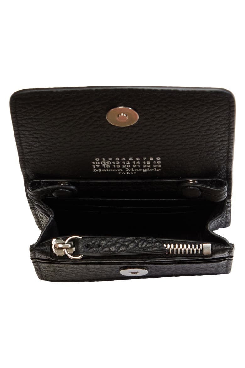 Small Leather Chain Wallet, Alternate, color, BLACK