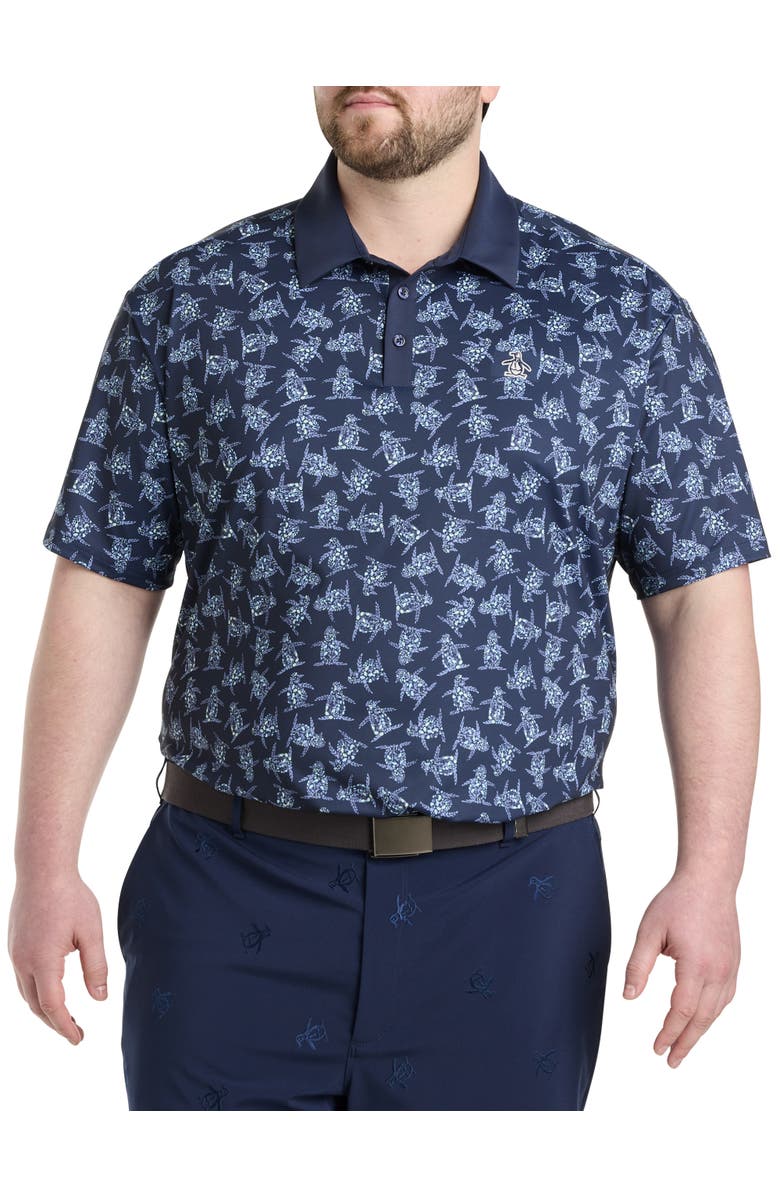Original Penguin Big & Tall Allover Floral Pete Polo Shirt, Main, color, 