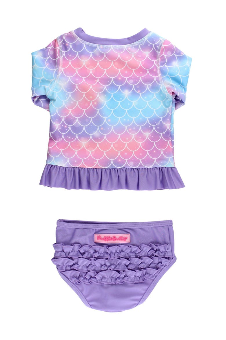 Baby Girls UPF50+ Long Sleeve Rash Guard Bikini, Alternate, color, Shimmer Mermaid Tale