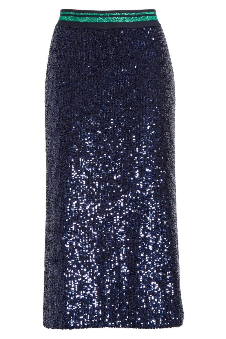 Sequin Pencil Skirt, Alternate, color, DK-BLUE