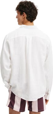 Cotton On Men's Relaxed Linen Long Sleeve Shirt