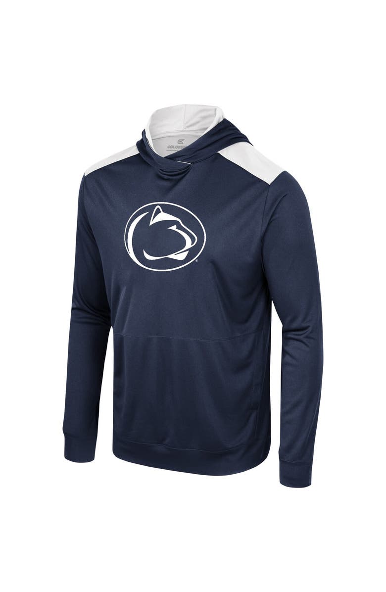 COLOSSEUM Men's Colosseum Navy Penn State Nittany Lions Warm Up Long Sleeve Hoodie T-Shirt, Alternate, color,