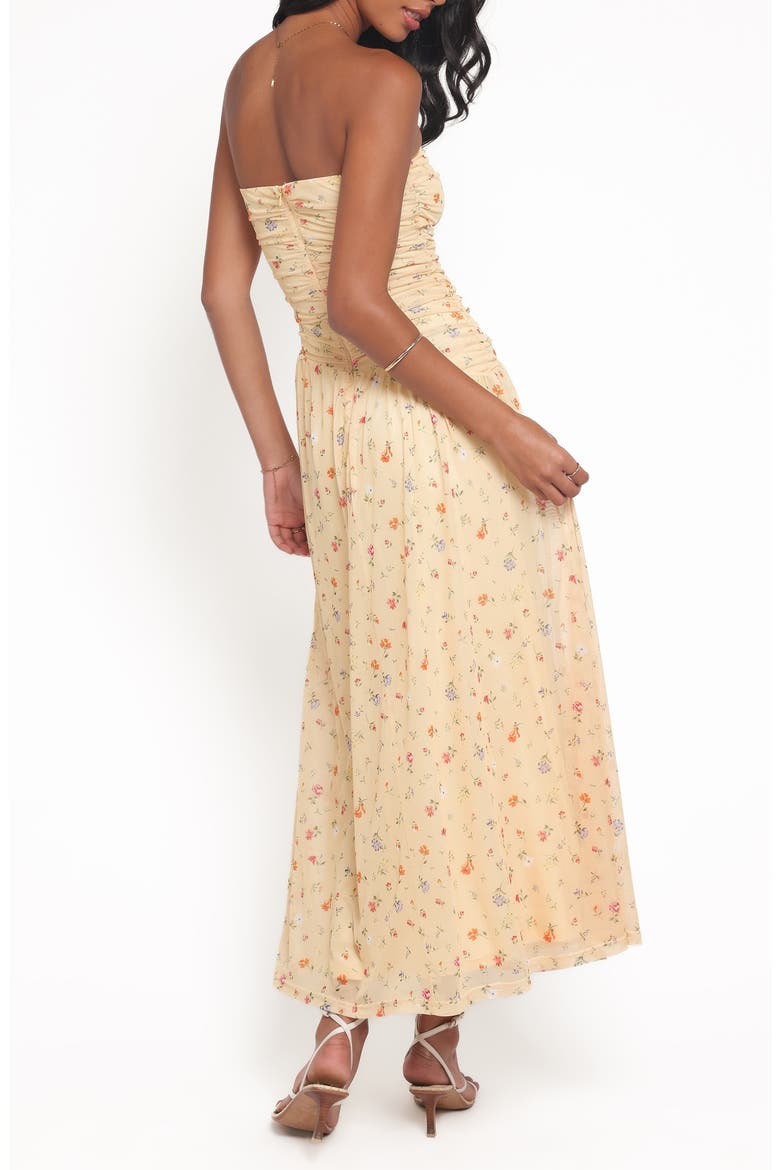 Calypso Floral Strapless Maxi Dress, Alternate, color, YELLOW MEADOW