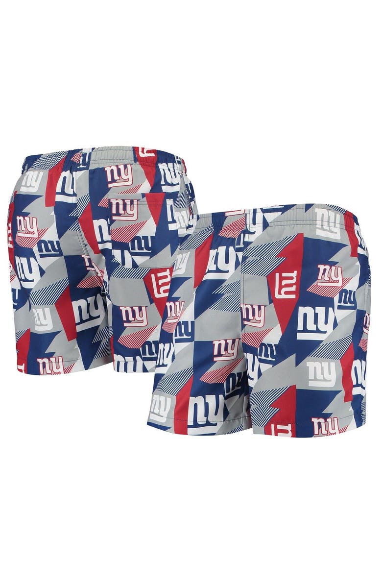 FOCO Men's FOCO Royal/Red New York Giants Geo Print Swim Trunks, Alternate, color,