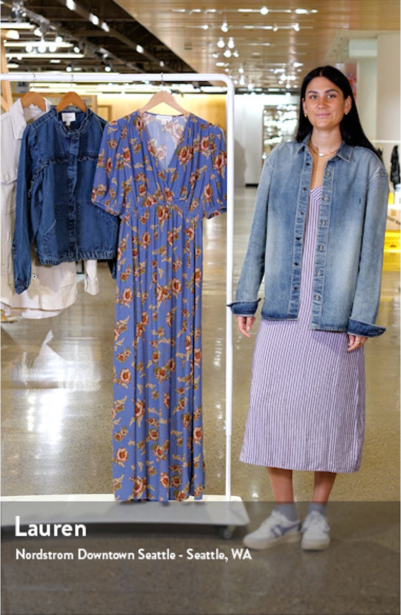 Floral Surplice V-Neck Maxi Dress, sales video thumbnail