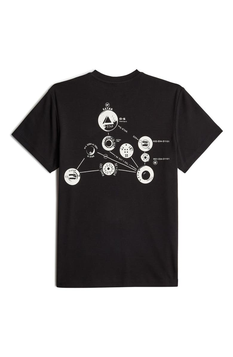 G-STAR Trims Back Organic Cotton Graphic T-Shirt, Alternate, color, Dark Black