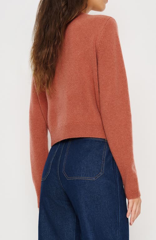 Reformation Clara Cashmere Crew Cardigan In Brown