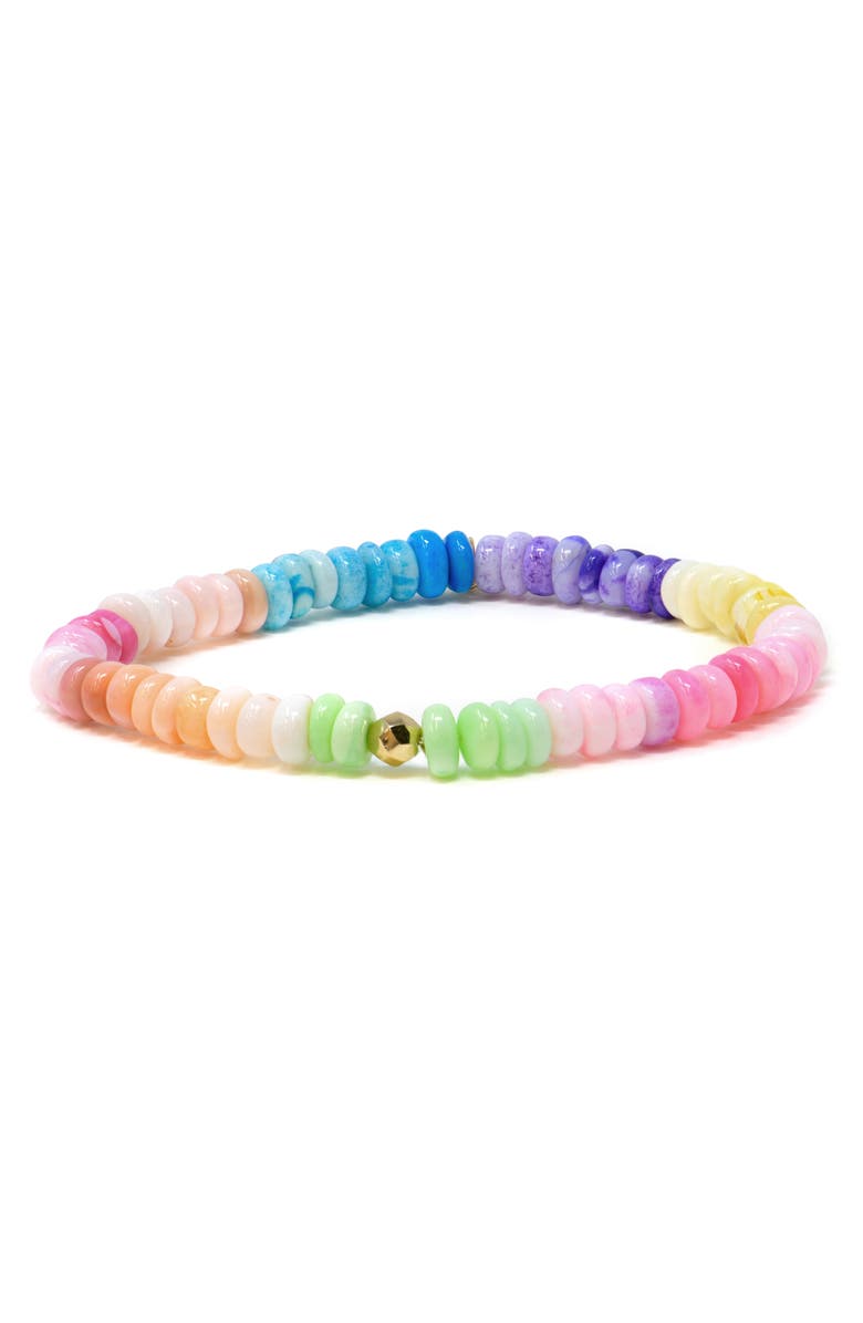 Anzie Boheme Multicolor Opal Beaded Stretch Bracelet, Main, color, Rainbow
