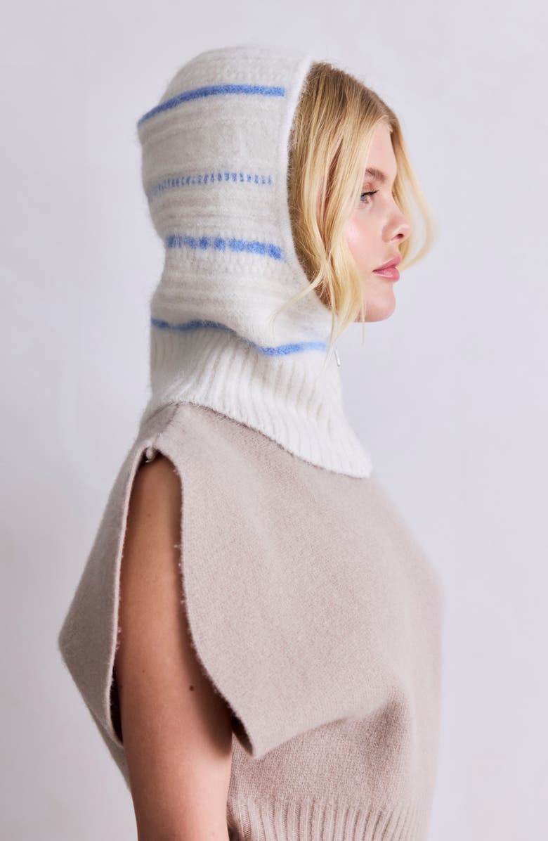 Arctic Fox & Co The Alpaca Blend Zip Balaclava, Alternate, color, Arctic White/ Sky Blue