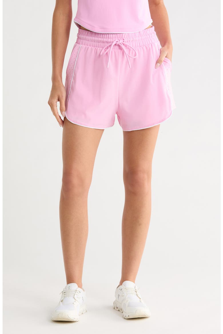 Lightstreme True Pace Running Shorts, Main, color, PINK PEONY/ WHITE