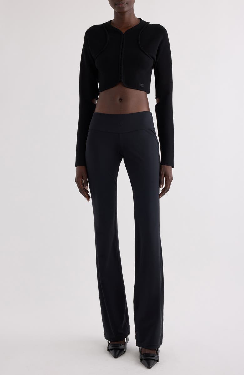 Courrèges Cutout Scuba Knit Cardigan, Alternate, color,