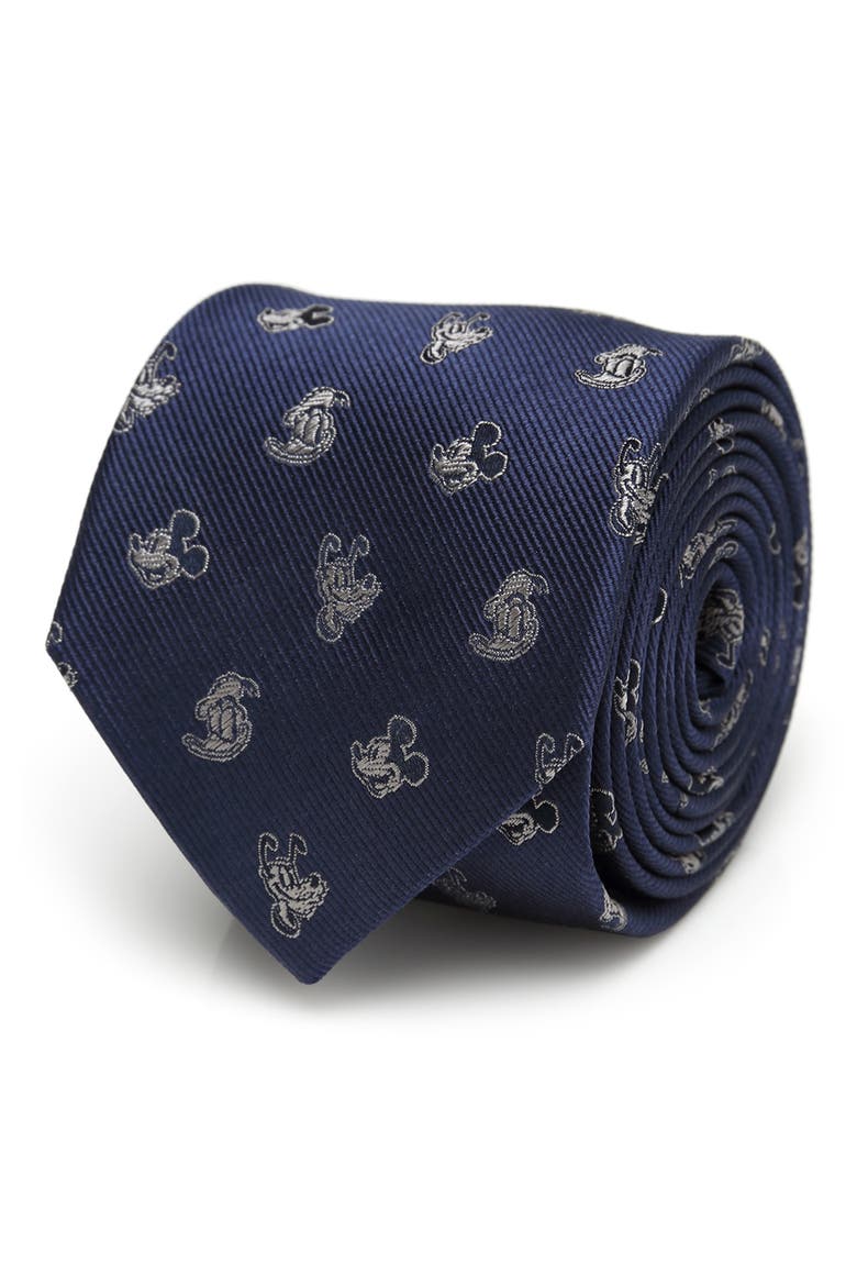 x Disney Mickey & Friends Silk Tie, Main, color, BLUE