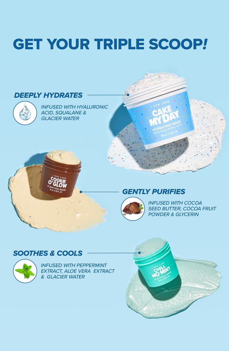 I DEW CARE Sunday Scoop Wash Off Masks & Headband Set, Alternate, color,