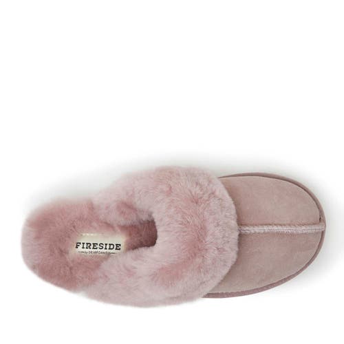 Dearfoams Sydney Water Resistant Genuine Shearling Scuff Slipper In Dusty Pink