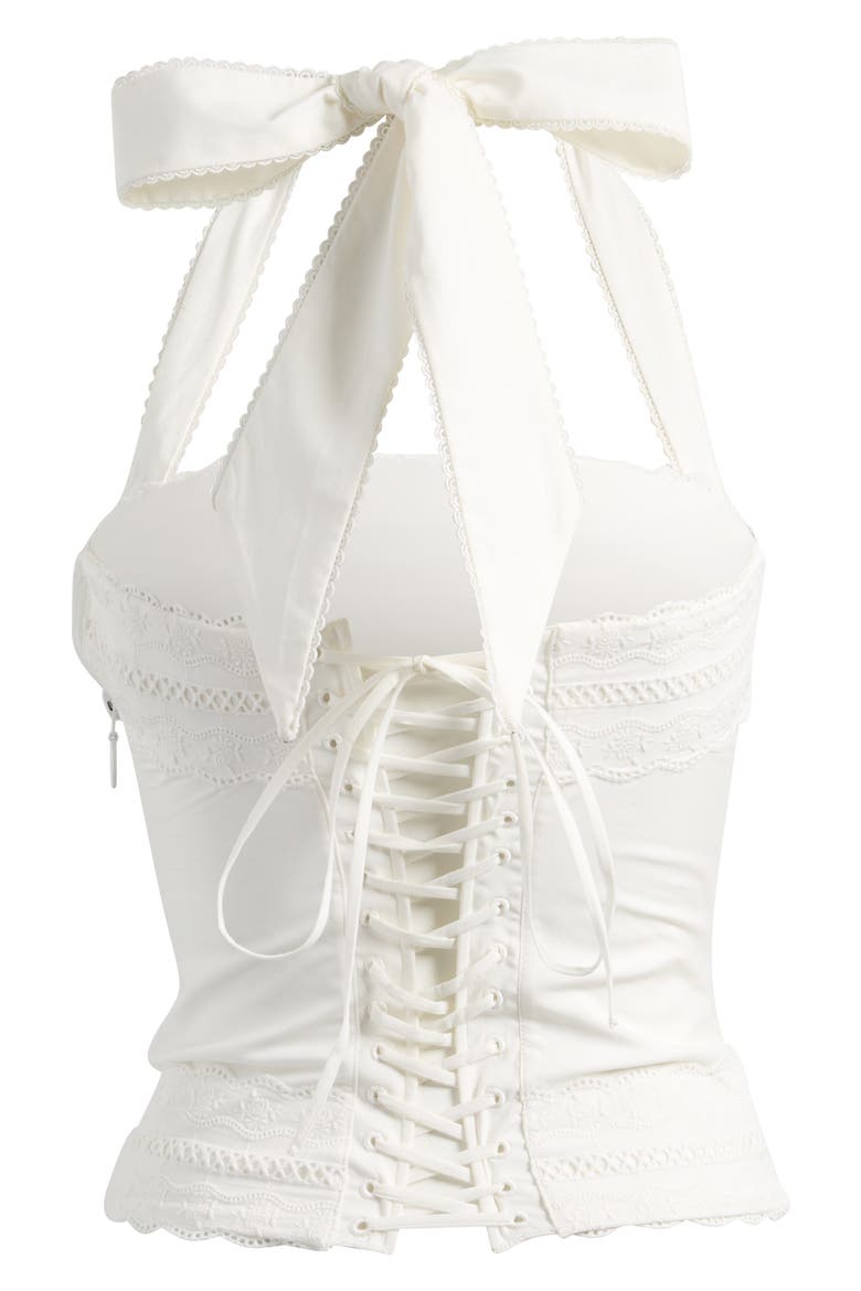 Cosette Halter Neck Crop Top, Alternate, color, WHITE
