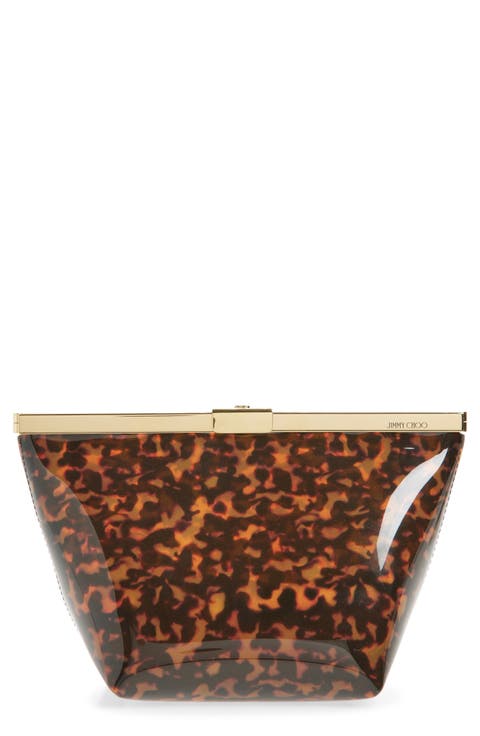 Ganache Transparent Tortoisehell Clutch