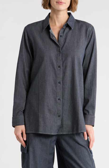 Eileen Fisher Classic Collar Button-Up Shirt