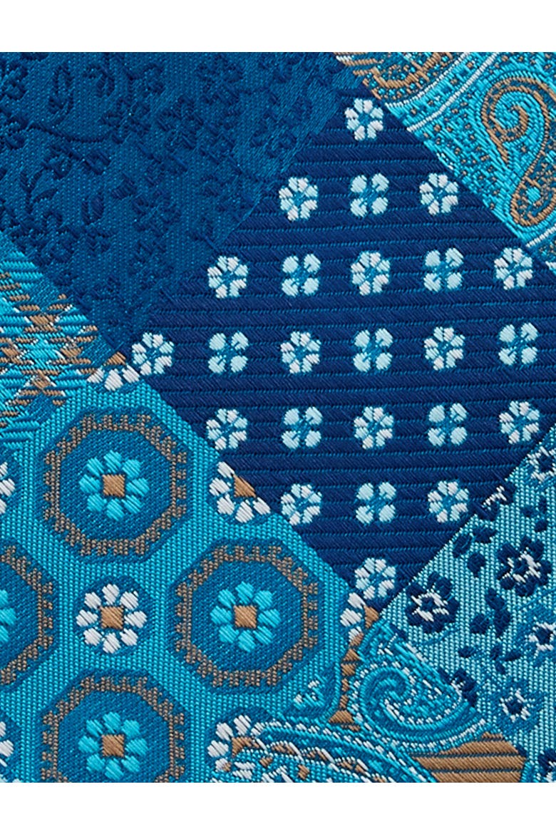Big & Tall Abstract Patchwork Tie, Alternate, color, TEAL